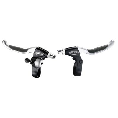 Tektro cl530ts+cl533rt rollerbrake remgreepset 4-vinger zwart/satijn met bel (hangverpakking)