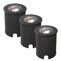 Set van 3 Lilly dimbare LED Grondspot - Kantelbaar - Overrijdbaar - Rond - 4000K neutraal wit - IP67 waterdicht - 3 jaar garantie - Zwart