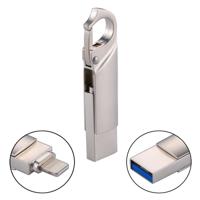 RQW-10F 2 in 1 USB 2.0 & 8 Pin 64 GB sleutelhanger Flash Drive voor iPhone & iPad & iPod & meest Android Smartphones & PC Computer