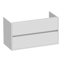 Brauer Adore - Onderkast - 100 cm - met 2 Softclose Lades Greeploos en 1 Sifon Uitsparing - Hoogglans Wit