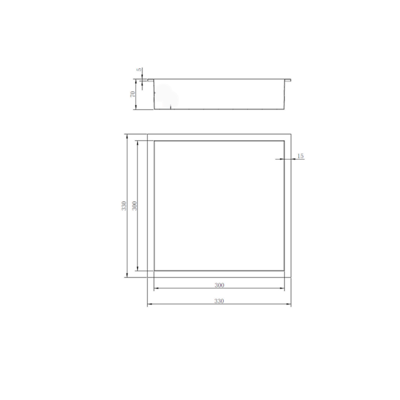 Inbouwnis Luca Sanitair 30x30x6,5cm RVS Geborsteld Nikkel