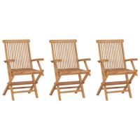 Tuinstoelen 3 st inklapbaar massief teakhout