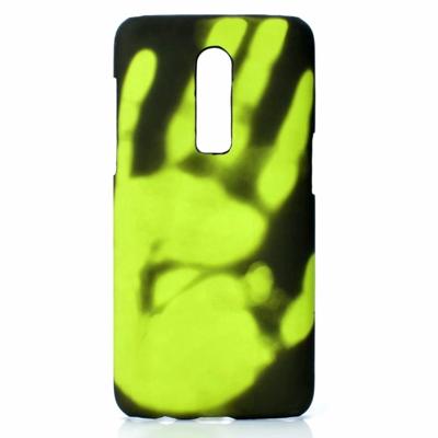 Plak de huid + PC thermische sensor verkleuring geval voor een plus 6 (zwart groen)