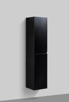By Goof Tieme kolomkast hangend 160x35x35 cm mdf 2 deuren zwart mat - thumbnail