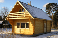 Interflex Fjord Chalet 520x780 cm 94 mm vuren blank- Zadeldak- Onbehandeld vurenhout- Interflex