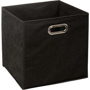 Opbergmand/kastmand zwart - linnen - 29 liter - 31 x 31 x 31 cm - Opbergbox - Vakkenkast