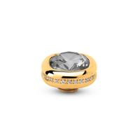 Melano Vivid Squared Bright Side Steentje Crystal Dark Grey Goud Melano Vivid Squared Bright Side Steentje Crystal Dark Grey Goud