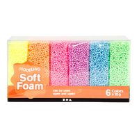 Creativ Company Soft foam clay neon kleuren, 6x10gr.