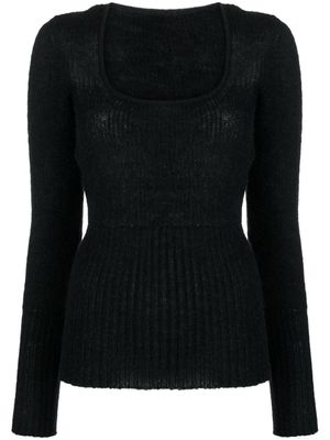 Jacquemus pull Dao à encolure carrée - Noir