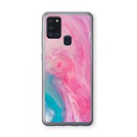 Roze explosie: Samsung Galaxy A21s Transparant Hoesje