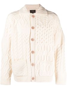 BEAMS PLUS cardigan Alan en maille torsadée - Tons neutres