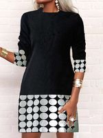 Casual Geometric Dress With No - thumbnail