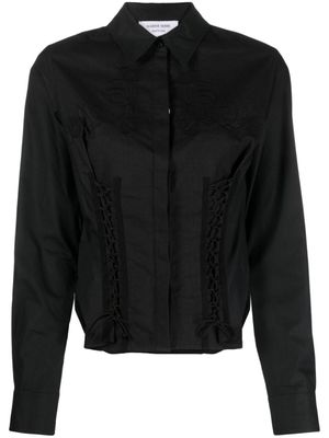 Marine Serre chemise corset Regenerated Household à coupe crop - Noir