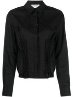 Marine Serre chemise corset Regenerated Household à coupe crop - Noir