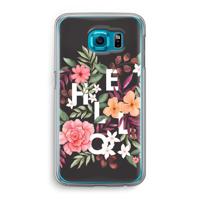 Hello in flowers: Samsung Galaxy S6 Transparant Hoesje - thumbnail