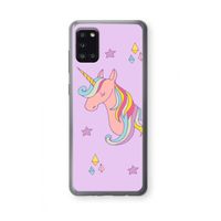 Roze eenhoorn: Samsung Galaxy A31 Transparant Hoesje