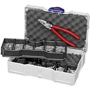 Knipex Knipex-Werk 97 90 05 Krimptang Adereindhulzen 0.25 tot 16 mm² Incl. Tanos mini-systainer, Incl. assortiment adereindhulzen