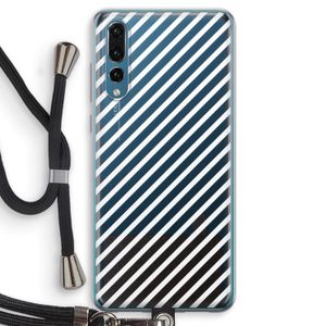 Strepen zwart-wit: Huawei P20 Pro Transparant Hoesje met koord