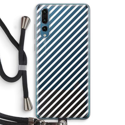 Strepen zwart-wit: Huawei P20 Pro Transparant Hoesje met koord