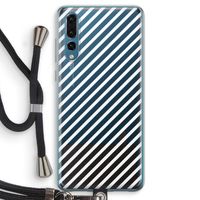 Strepen zwart-wit: Huawei P20 Pro Transparant Hoesje met koord