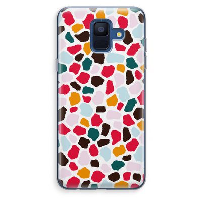 Colored Giraffe: Samsung Galaxy A6 (2018) Transparant Hoesje