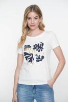 Geisha T-shirt Believe 52114-41 10 Off-white/navy