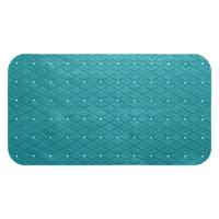 5Five Anti-slip badkamer douche/bad mat - turquoise blauw - 70 x 35 cm - rechthoekig - Badkamermat