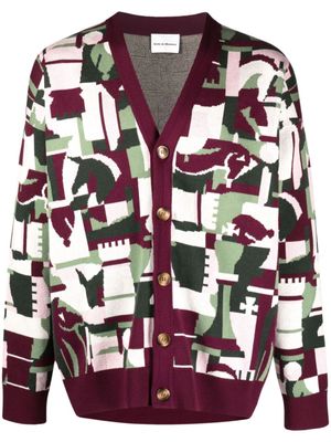 Drôle De Monsieur cardigan à motifs de chevaux en intarsia - Rose