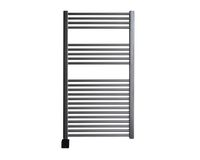 Sanicare elektrische design radiator 60x112cm gunmetal met Bluetooth en thermostaat links zwart