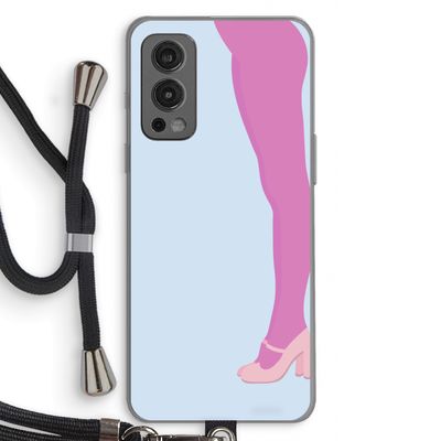 Pink panty: OnePlus Nord 2 5G Transparant Hoesje met koord