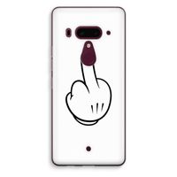 Middle finger white: HTC U12+ Transparant Hoesje