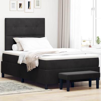Boxspring bed met matras Zwart 120 x 190 cm Fluweel
