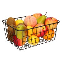 Fruitschaal/fruitmand industrieel zwart metaal 28 x 22 x 13 cm