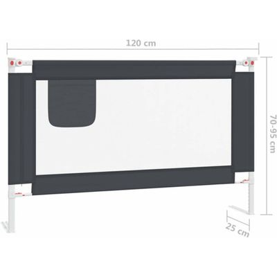 The Living Store Bedhekje peuter 120x25 cm stof donkergrijs The Living Store Bedhekje peuter 120x25 cm stof donkergrijs