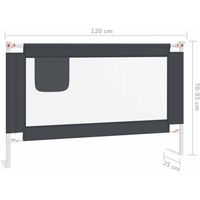 The Living Store Bedhekje peuter 120x25 cm stof donkergrijs - thumbnail