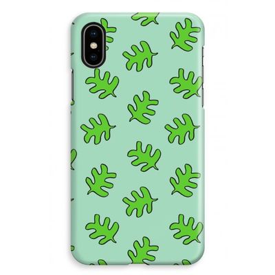 Groene blaadjes: iPhone XS Max Volledig Geprint Hoesje
