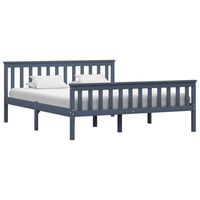 Bedframe massief grenenhout grijs 160x200 cm
