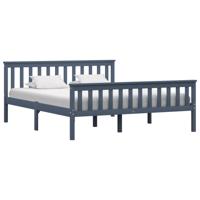 Bedframe massief grenenhout grijs 160x200 cm