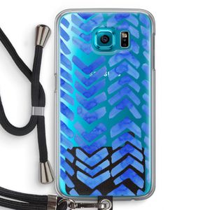 Blauwe pijlen: Samsung Galaxy S6 Transparant Hoesje met koord