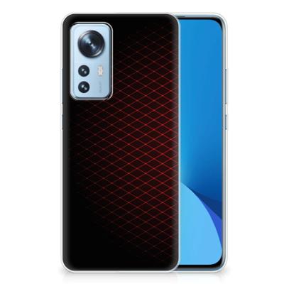 Xiaomi 12 | 12X | TPU bumper | Geruit Rood