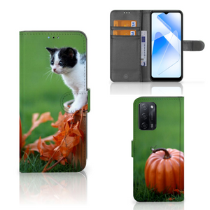 OPPO A16/A16s/A54s Telefoonhoesje met Pasjes Kitten