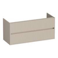 Brauer Adore Wavy - Onderkast - 120 cm - met 2 Softclose Lades Greeploos en 1 Sifon Uitsparing - Mat Beige