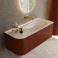 Badmeubel Mondiaz Kurve-Dlux | 115 cm | Meubelkleur Ruby | Wastafelkleur Meli | Solid surface | Wasbak rechter zijde spoelbak | Zonder kraangat(en) Badmeubel Mondiaz Kurve-Dlux | 115 cm | Meubelkleur Ruby | Wastafelkleur Meli | Solid surface | Wasbak rechter zijde spoelbak | Zonder kraangat(en)
