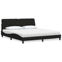 Bed met matras stof zwart 180x200 cm