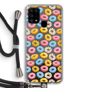 Pink donuts: Samsung Galaxy M31 Transparant Hoesje met koord