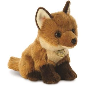 Aurora Miyoni Pluche knuffeldier vos - rood/bruin - 23 cm - bosdieren thema