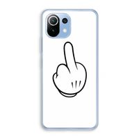 Middle finger white: Xiaomi Mi 11 Lite Transparant Hoesje
