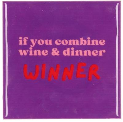Tegeltje winner purple 10x10x1 cm - Daan kromhout design