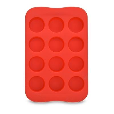 Siliconen chocolade mal lade creatieve geometrie gevormde Ice Cube cake decoratie schimmel vorm: ronde (rood)