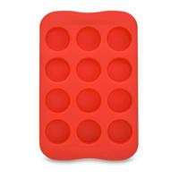 Siliconen chocolade mal lade creatieve geometrie gevormde Ice Cube cake decoratie schimmel vorm: ronde (rood)
